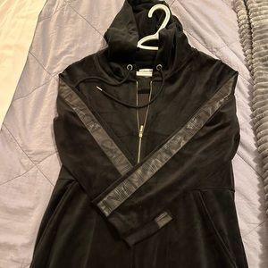 Calvin Klein black velvet  long sleeve bodysuit